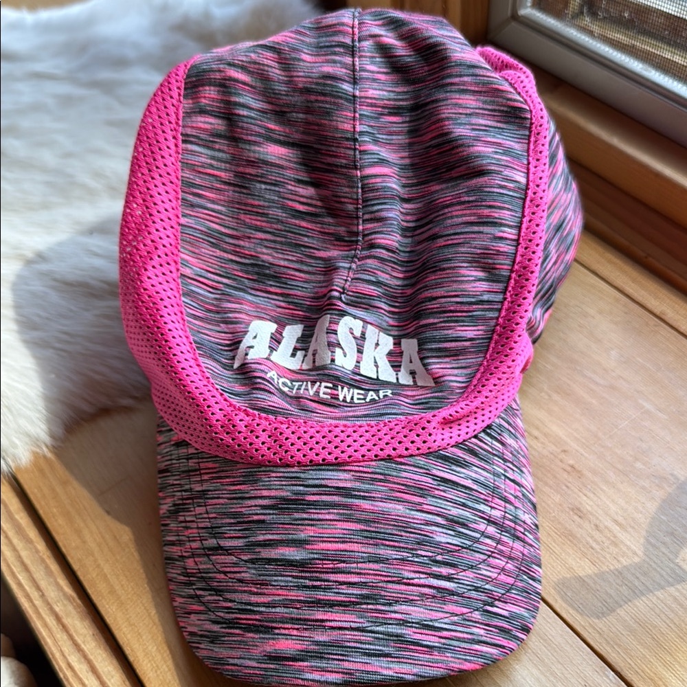 Pink and Gray Alaska Active Wear Cap